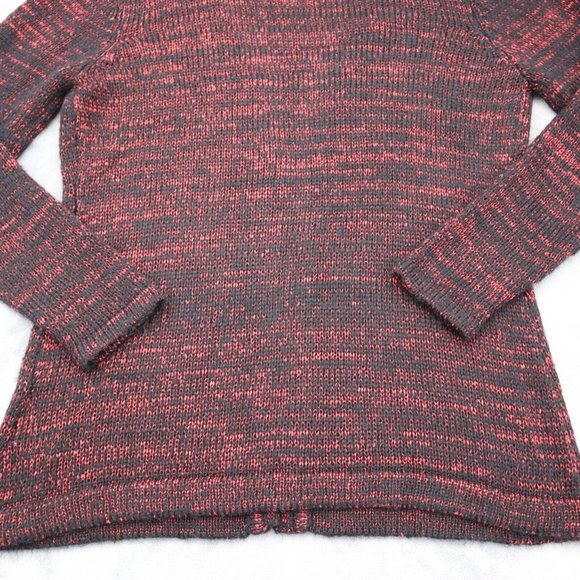 Narciso Rodriguez Sweater Womens L Red Rose Combo Cardigan Open Front Knit - Picture 13 of 15